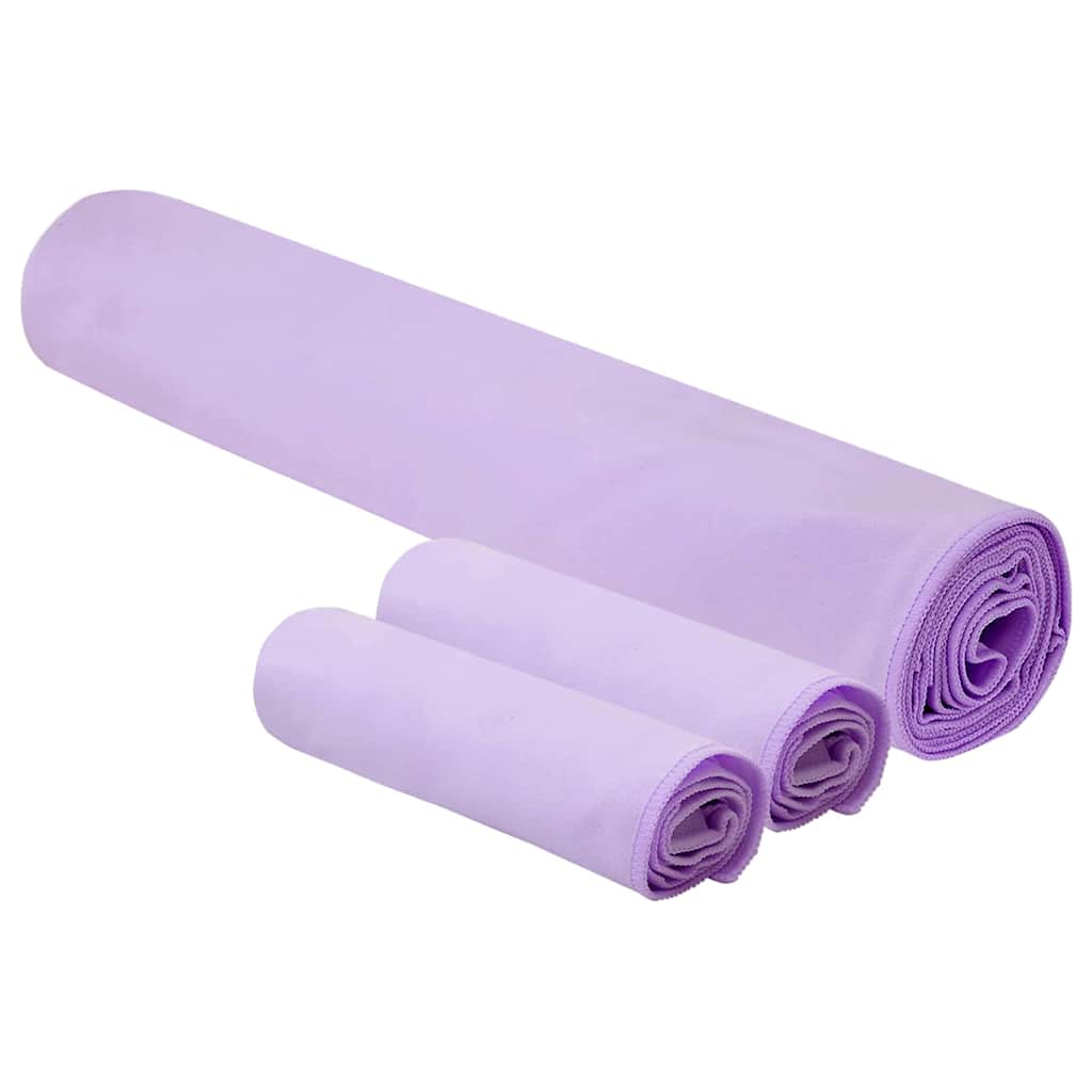 Set de Prosoape Sport 3 pcs Violet Poliester și poliamidă GartenMobel Dekor