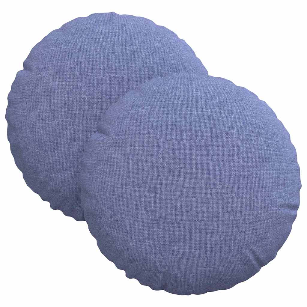 Perne de Șezut 2 pcs Albastru Jeans Ø30 x 13 cm țesătură GartenMobel Dekor