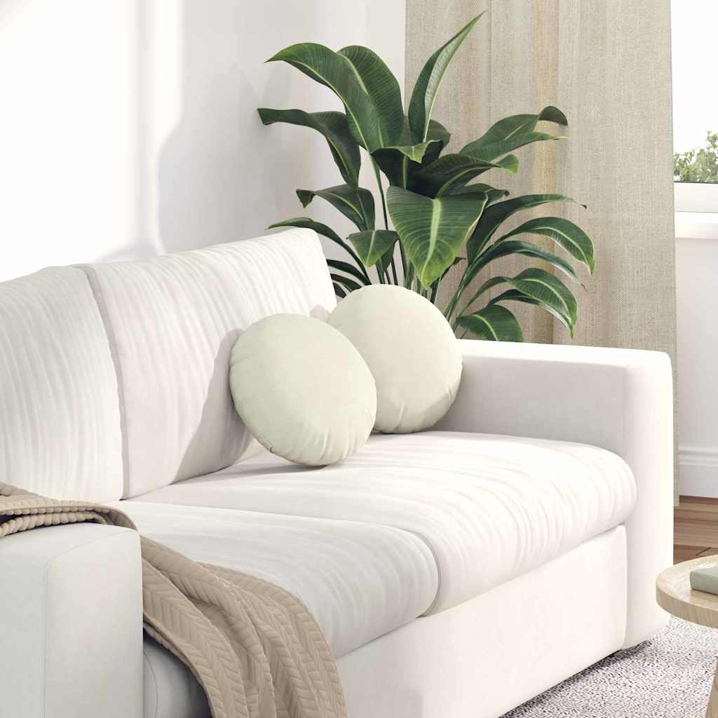 Perne de Șezut 2 pcs Crem Ø 40 x 13 cm Catifea GartenMobel Dekor