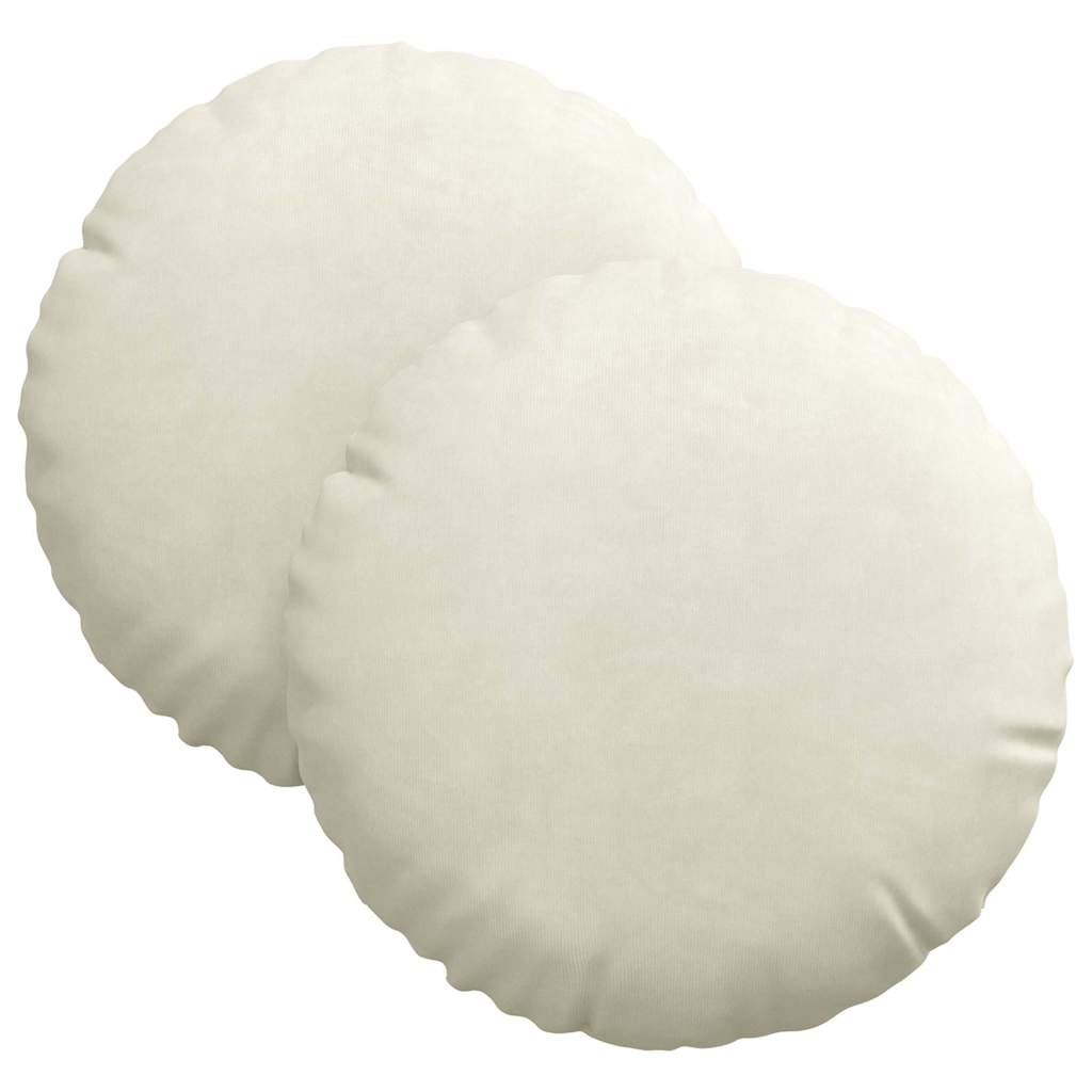 Perne de Șezut 2 pcs Crem Ø 40 x 13 cm Catifea GartenMobel Dekor