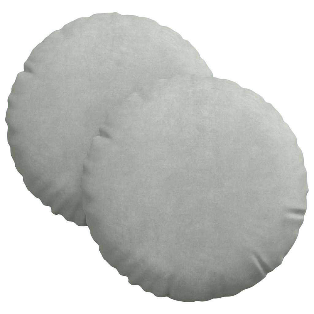 Perne de Șezut 2 pcs Gri deschis Ø 40 x 13 cm Catifea GartenMobel Dekor