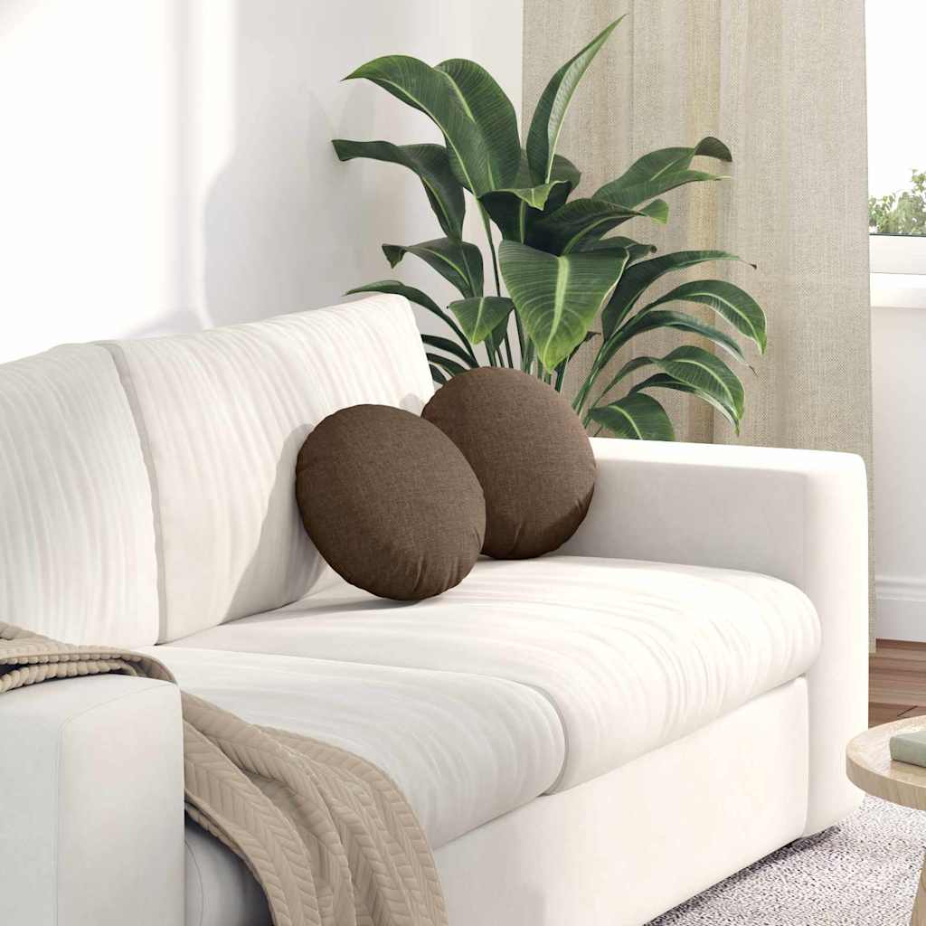 Perne de Șezut 2 pcs Maro Ø30 x 13 cm țesătură GartenMobel Dekor