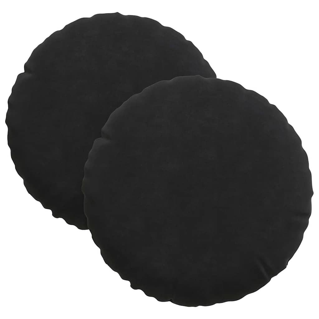 Perne de Șezut 2 pcs Negru Ø 40 x 13 cm Catifea GartenMobel Dekor