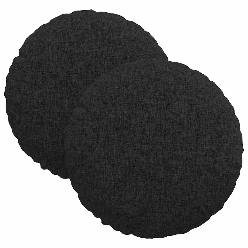 Perne de Șezut 2 pcs Negru Ø30 x 13 cm țesătură GartenMobel Dekor