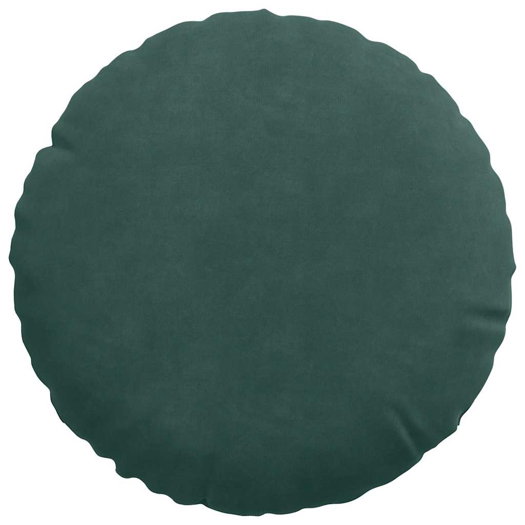 Perne de Șezut 2 pcs Verde închis Ø 40 x 13 cm Catifea GartenMobel Dekor