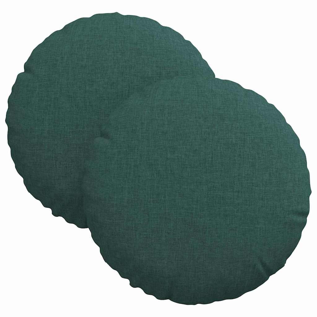 Perne de Șezut 2 pcs Verde închis Ø30 x 13 cm țesătură GartenMobel Dekor