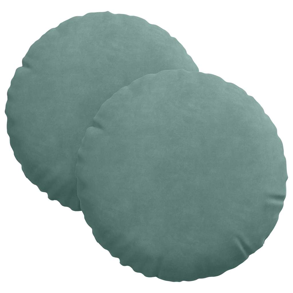 Perne de Șezut 2 pcs Verde Mării Ø 40 x 13 cm Catifea GartenMobel Dekor