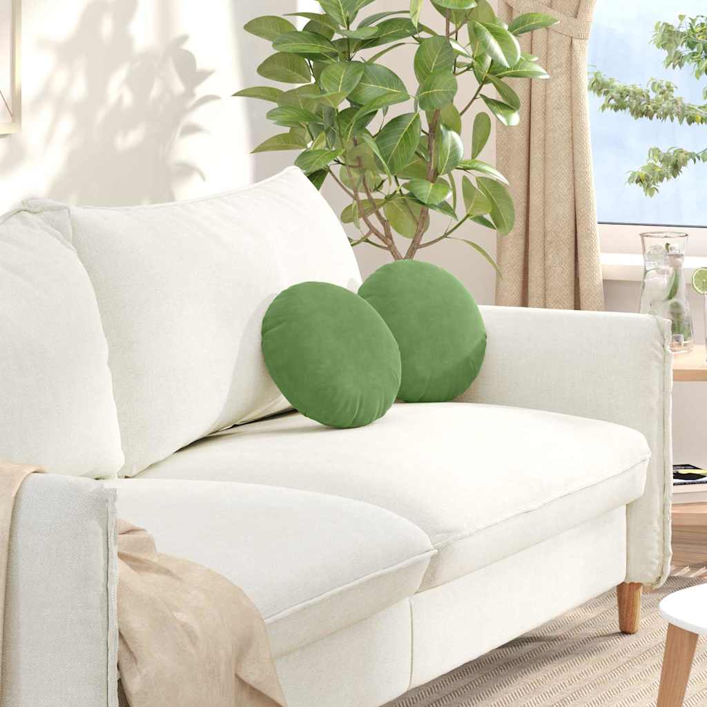 Perne de Șezut 2 pcs Verde deschis Ø 40 x 13 cm Catifea GartenMobel Dekor