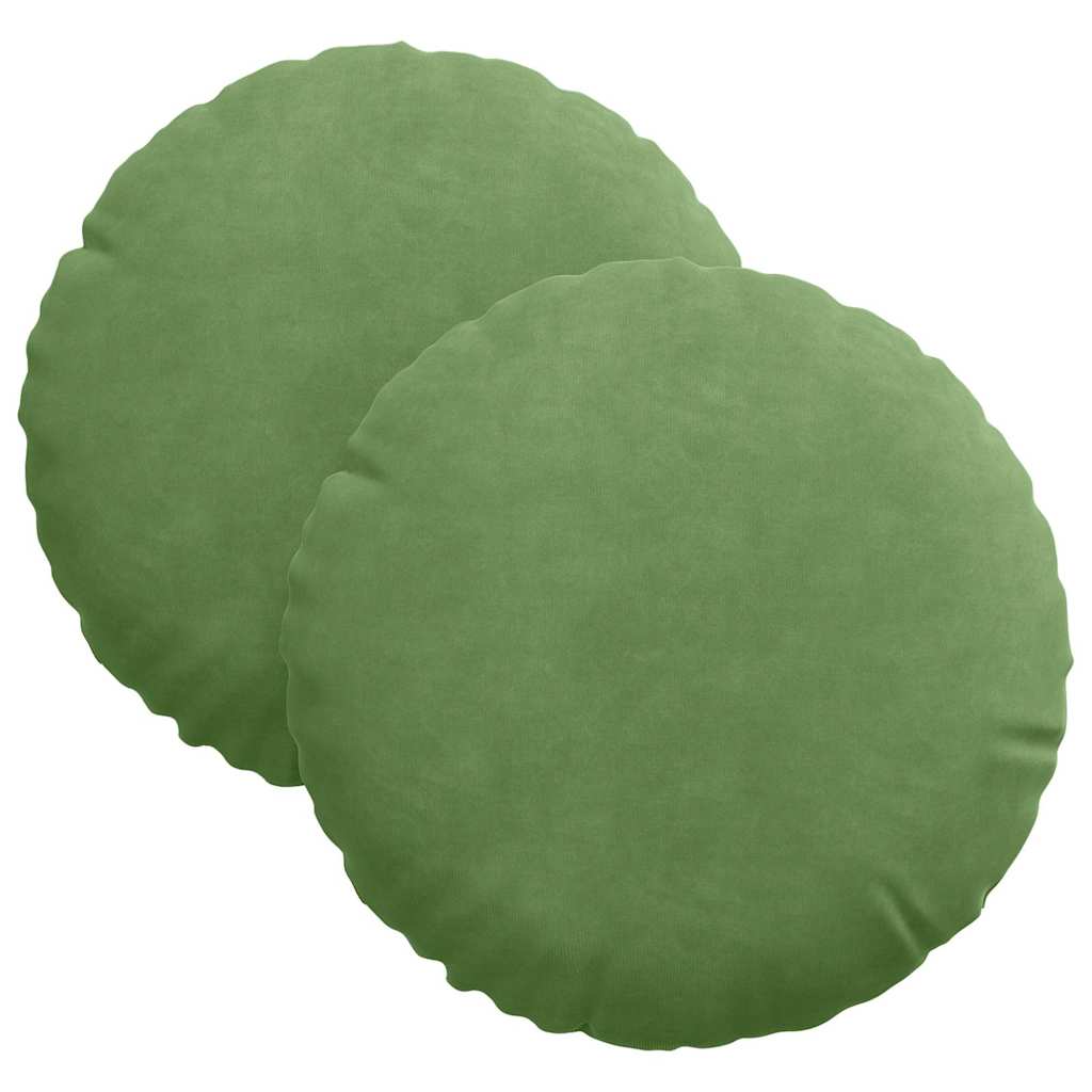 Perne de Șezut 2 pcs Verde deschis Ø 40 x 13 cm Catifea GartenMobel Dekor
