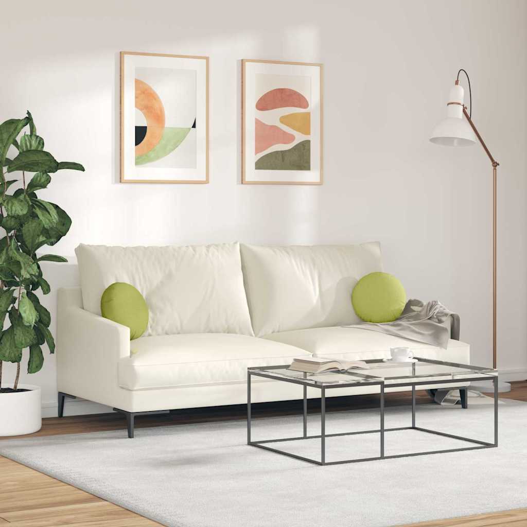 Perne de Șezut 2 pcs Verde deschis Ø30 x 13 cm țesătură GartenMobel Dekor