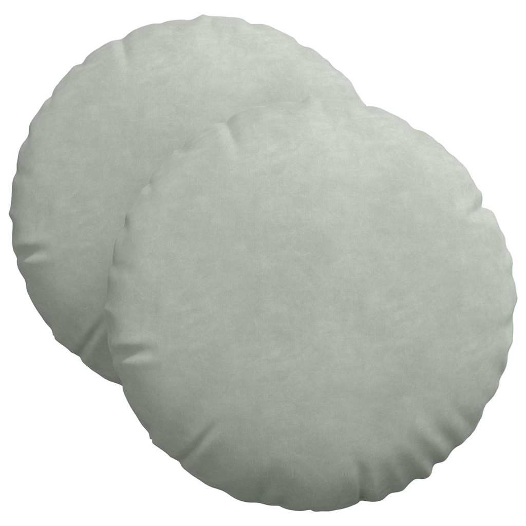 Perne de Șezut 2 pcs Gri deschis Ø 40 x 13 cm Catifea GartenMobel Dekor