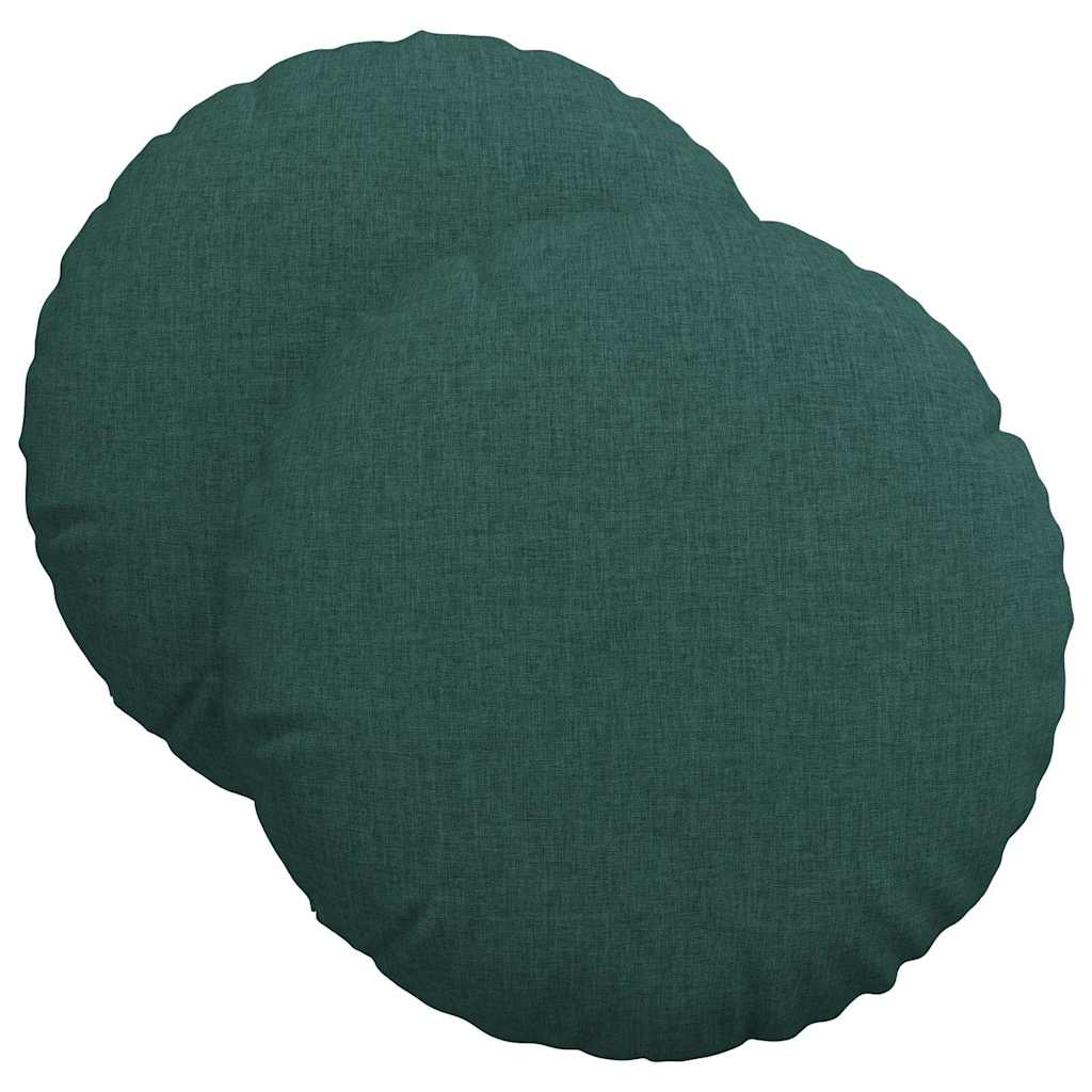 Perne de Șezut 2 pcs Verde închis Ø40 x 13 cm țesătură GartenMobel Dekor