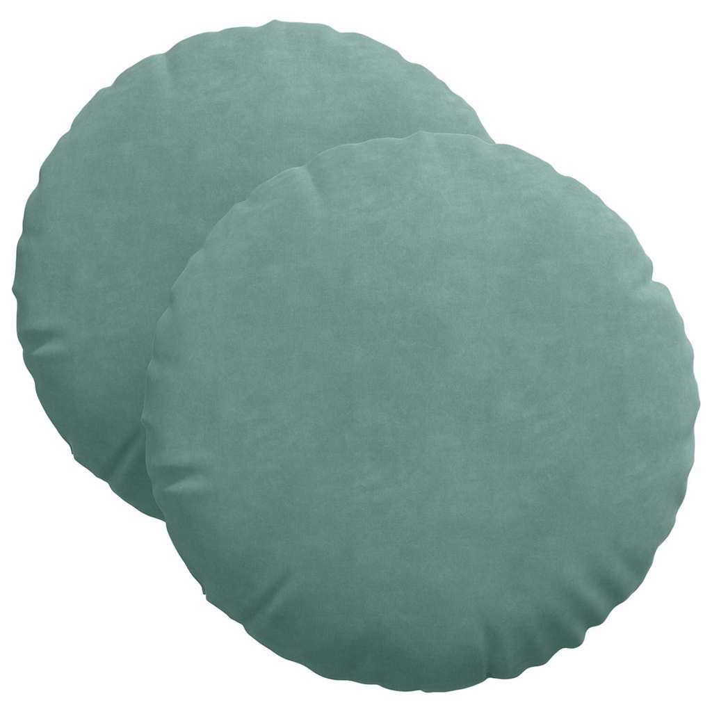 Perne de Șezut 2 pcs Verde Mării Ø 40 x 13 cm Catifea GartenMobel Dekor