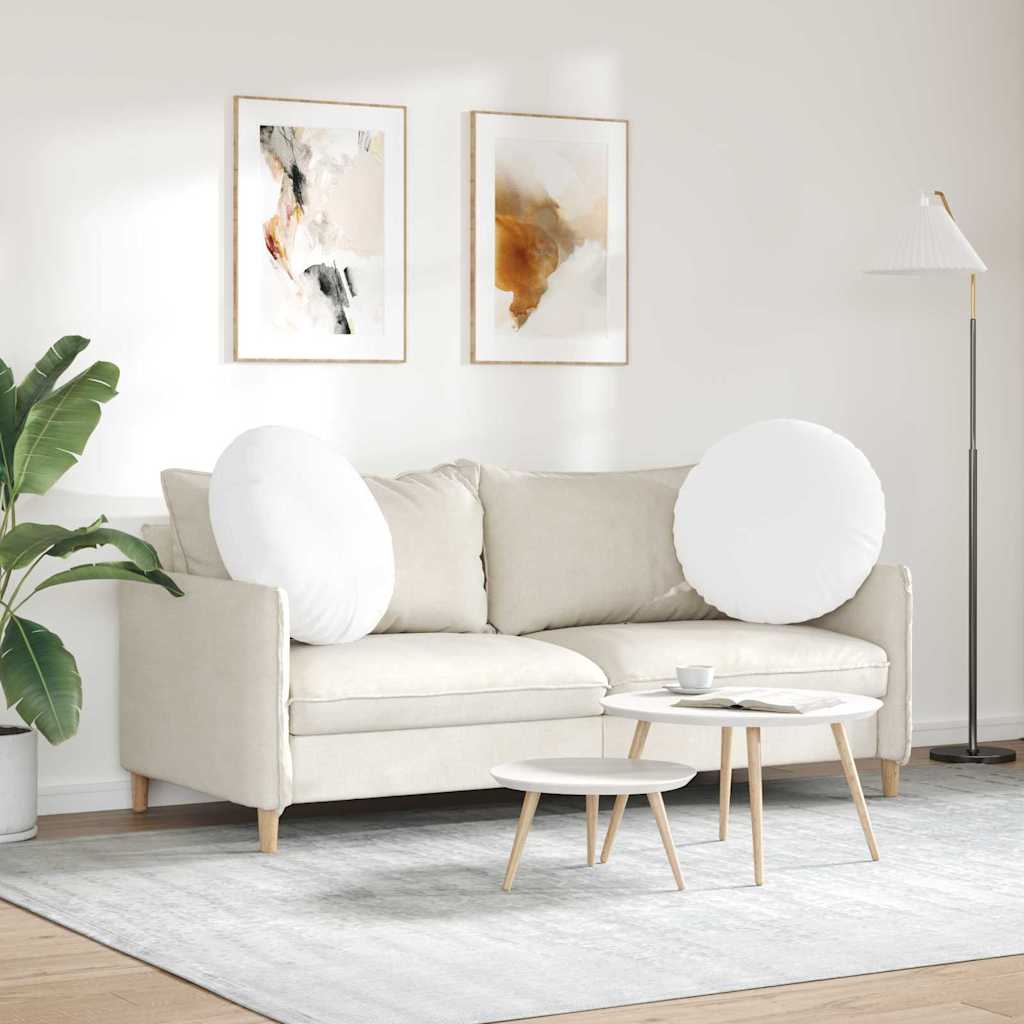 Perne de Șezut 2 pcs Alb Ø60 x 21 cm țesătură GartenMobel Dekor