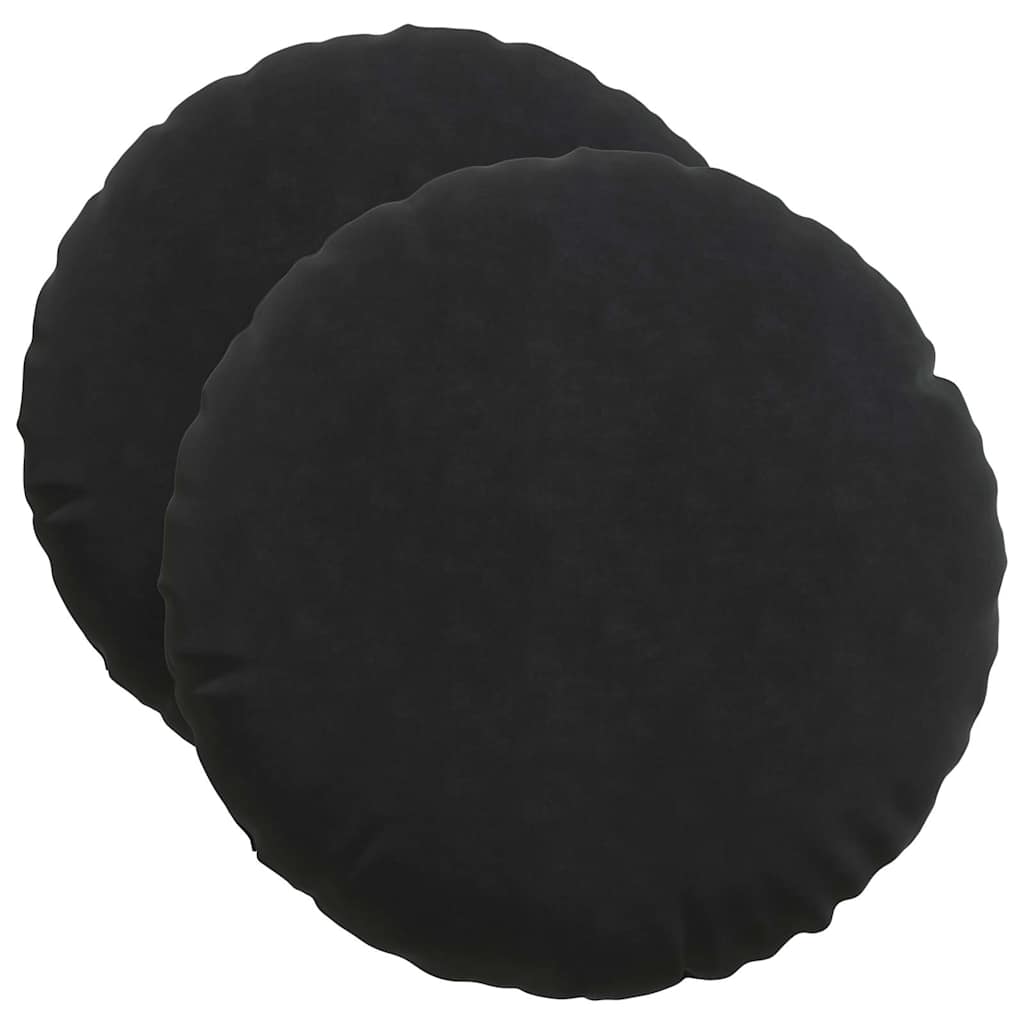 Perne de Șezut 2 pcs Negru Ø 40 x 13 cm Catifea GartenMobel Dekor