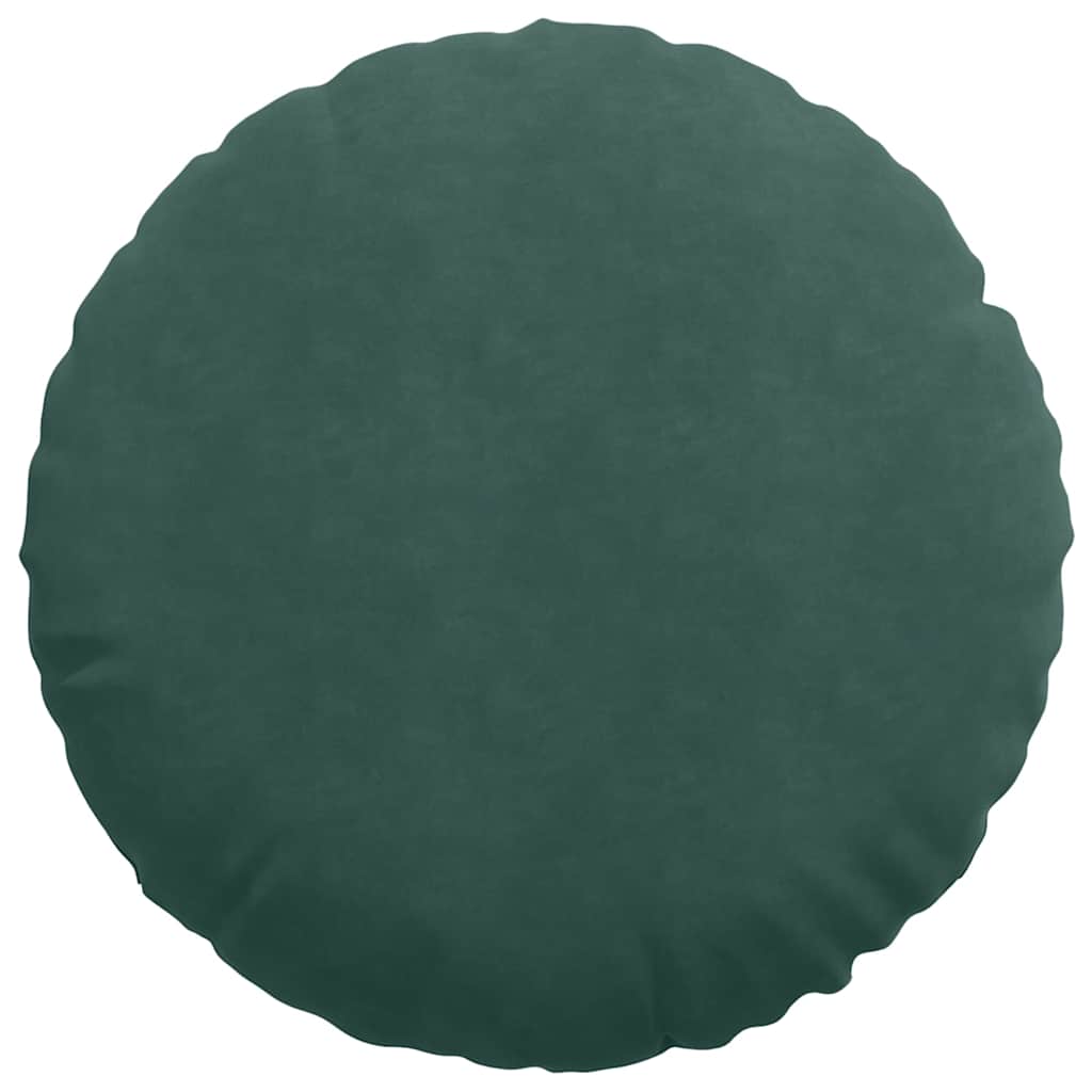 Perne de Șezut 2 pcs Verde închis Ø 40 x 13 cm Catifea GartenMobel Dekor