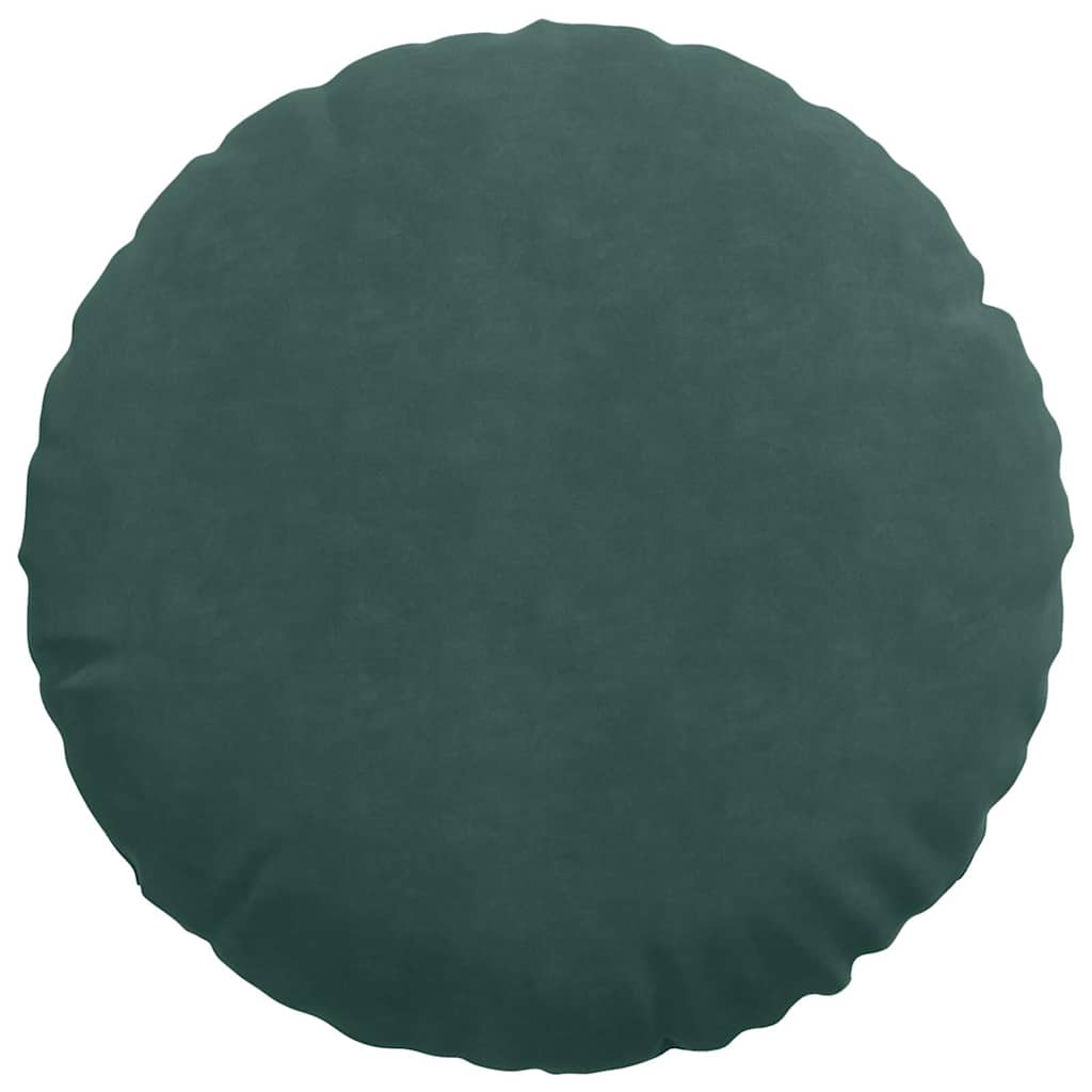 Perne de Șezut 2 pcs Verde închis Ø 40 x 13 cm Catifea GartenMobel Dekor
