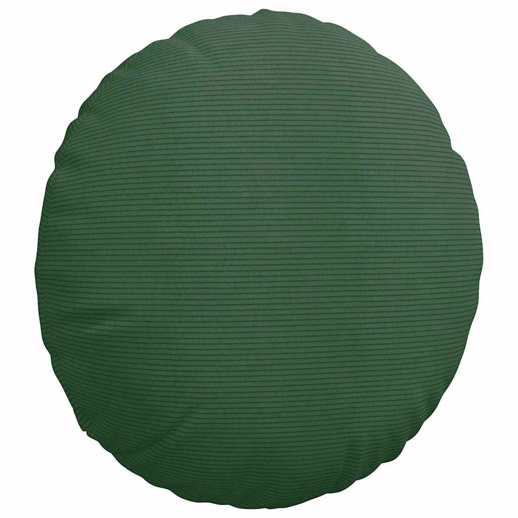 Perne de Șezut 2 pcs Verde închis Ø 50 cm Țesătură din corduroy GartenMobel Dekor