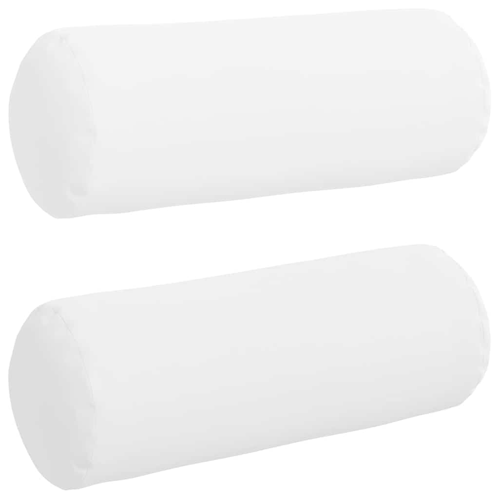 Perne Bolster 2 pcs Alb Ø 25 x 70 cm țesătură GartenMobel Dekor
