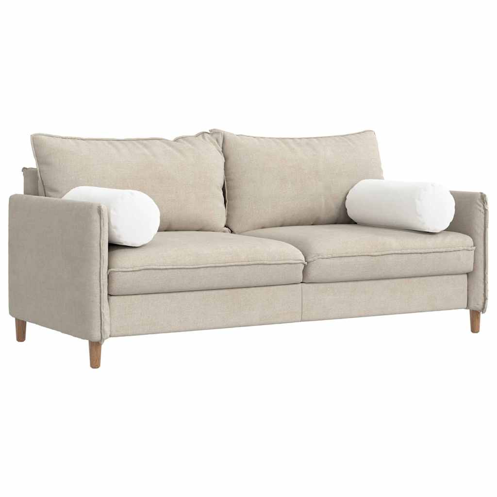 Perne Bolster 2 pcs Alb Ø 25 x 70 cm țesătură GartenMobel Dekor