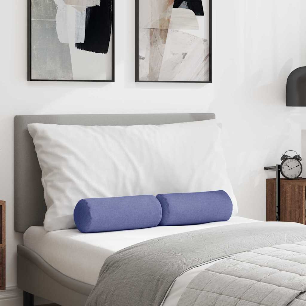 Perne Bolster 2 pcs Albastru Jeans Ø 15 x 40 cm țesătură GartenMobel Dekor