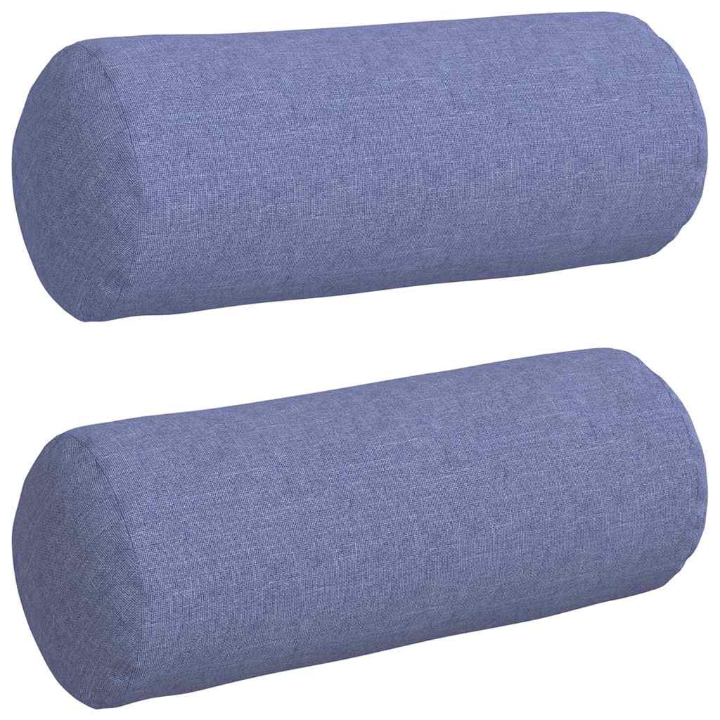 Perne Bolster 2 pcs Albastru Jeans Ø 15 x 40 cm țesătură GartenMobel Dekor