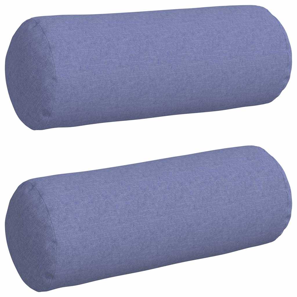 Perne Bolster 2 pcs Albastru Jeans Ø 25 x 70 cm țesătură GartenMobel Dekor