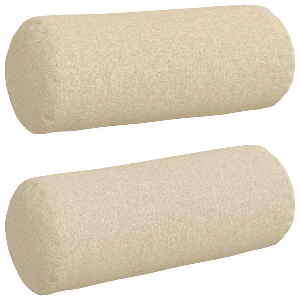 Perne Bolster 2 pcs Crem Ø 15 x 40 cm țesătură GartenMobel Dekor