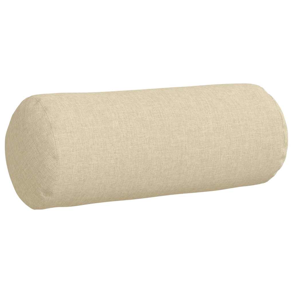 Perne Bolster 2 pcs Crem Ø 15 x 40 cm țesătură GartenMobel Dekor