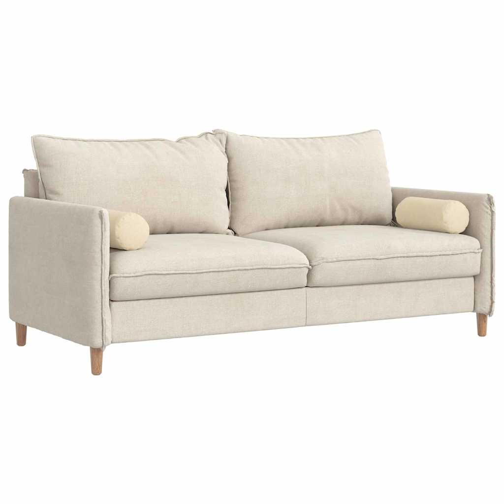 Perne Bolster 2 pcs Crem Ø 15 x 40 cm țesătură GartenMobel Dekor