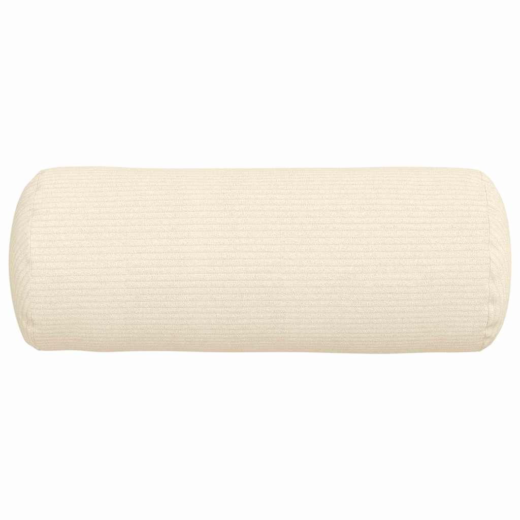 Perne Bolster 2 pcs Crem Ø 15 x 40 cm Țesătură din corduroy GartenMobel Dekor
