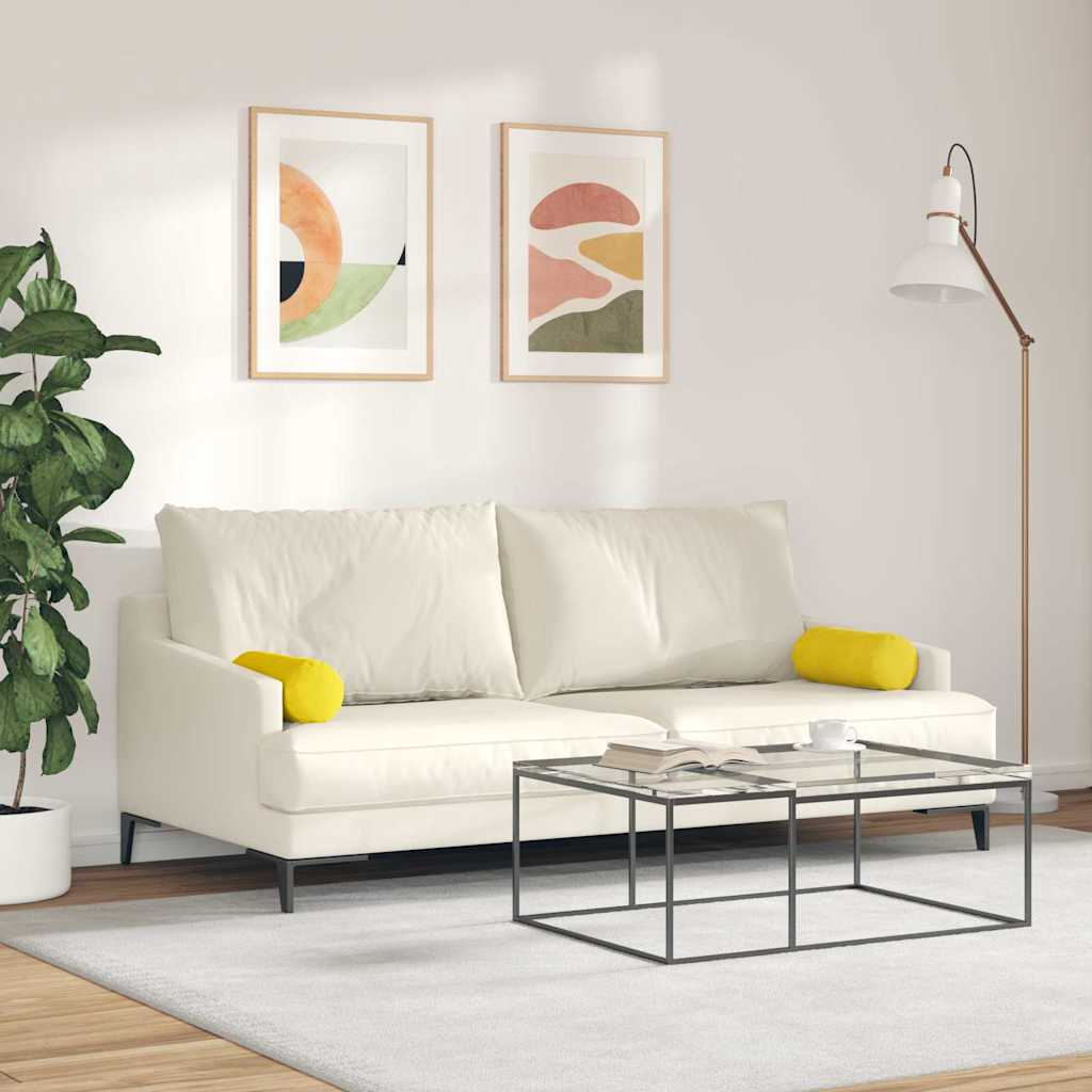 Perne Bolster 2 pcs Galben Ø 15 x 40 cm Țesătură din corduroy GartenMobel Dekor