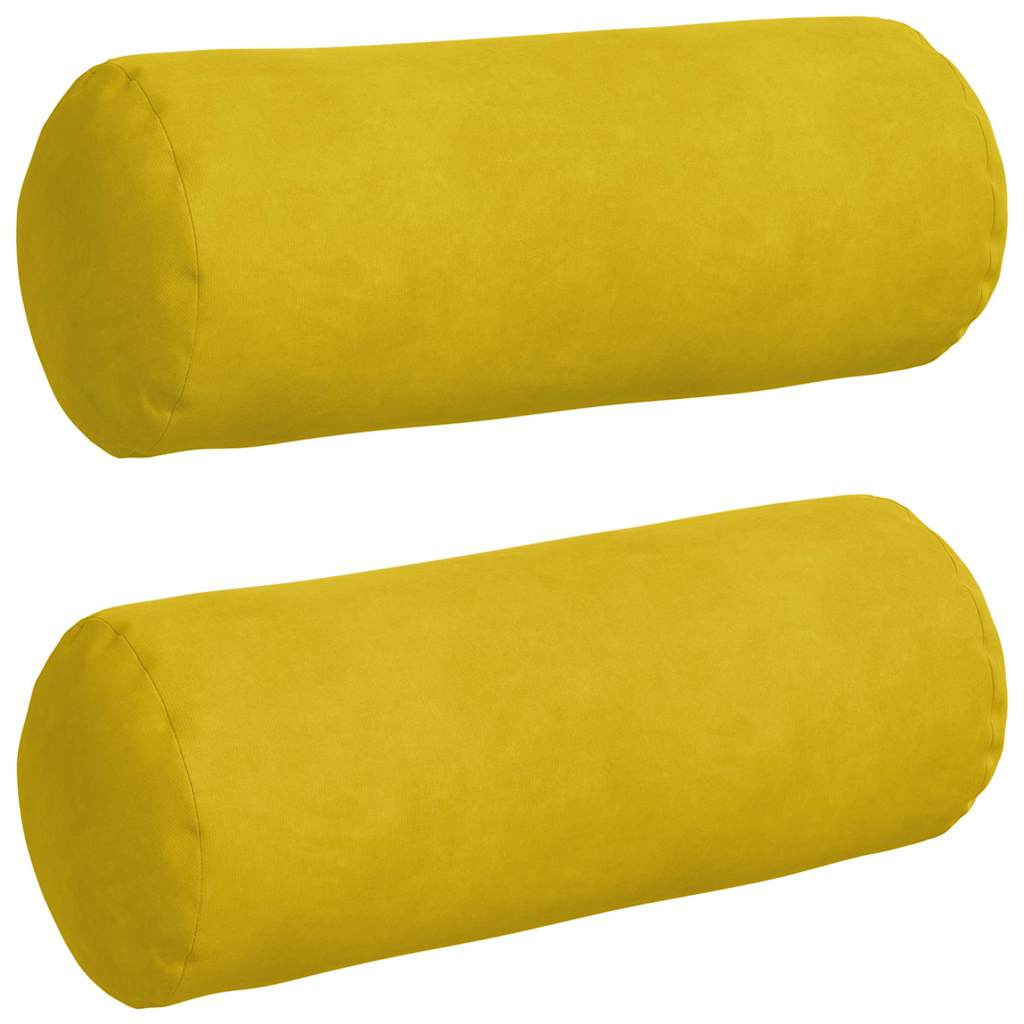 Perne Bolster 2 pcs Galben Ø 15 x 40 cm Țesătură din corduroy GartenMobel Dekor