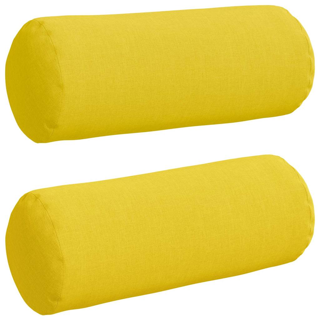 Perne Bolster 2 pcs Galben Deschis Ø 15 x 40 cm țesătură GartenMobel Dekor