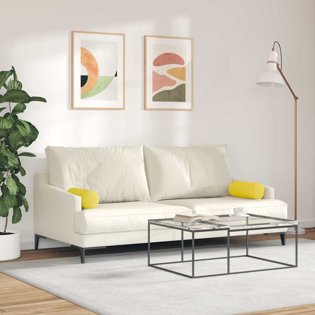 Perne Bolster 2 pcs Galben Deschis Ø 15 x 40 cm țesătură GartenMobel Dekor