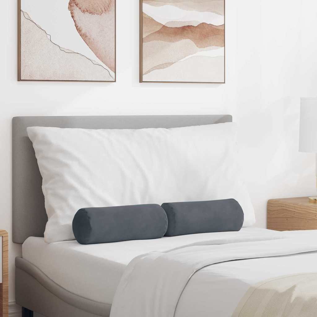 Perne Bolster 2 pcs Gri închis Ø 15 x 40 cm GartenMobel Dekor