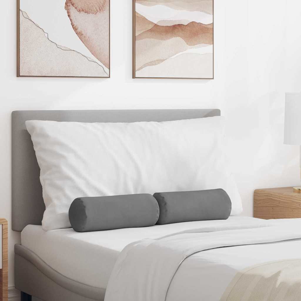 Perne Bolster 2 pcs Gri închis Ø 15 x 40 cm GartenMobel Dekor