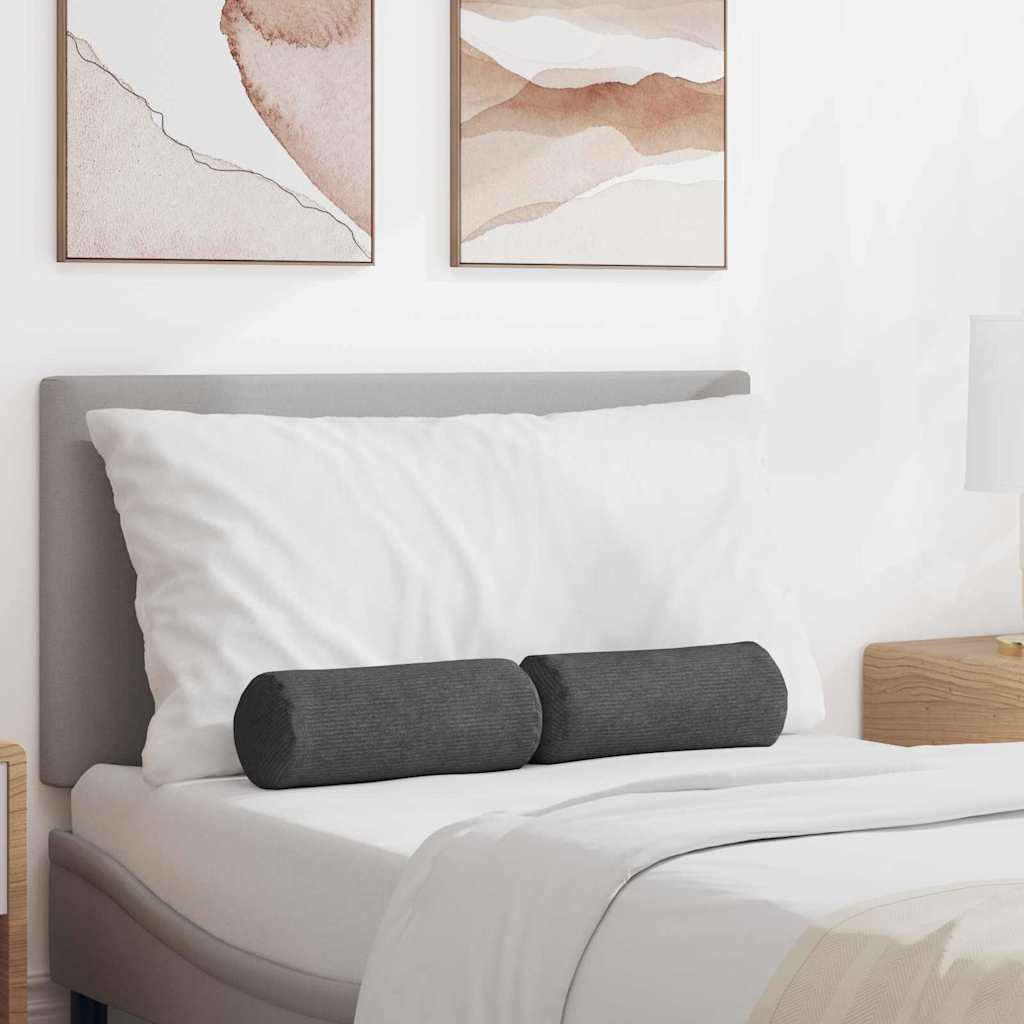 Perne Bolster 2 pcs Gri închis Ø 15 x 40 cm GartenMobel Dekor