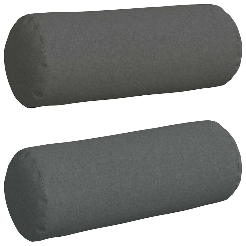Perne Bolster 2 pcs Gri închis Ø 25 x 70 cm țesătură GartenMobel Dekor