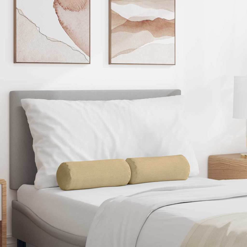 Perne Bolster 2 pcs Gri Verde Ø 15 x 40 cm GartenMobel Dekor