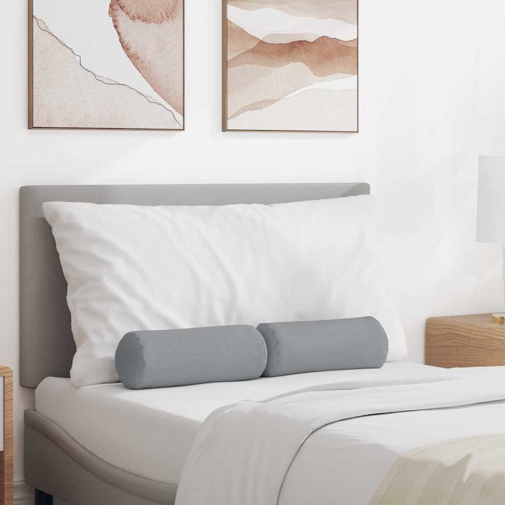 Perne Bolster 2 pcs Gri deschis Ø 15 x 40 cm țesătură GartenMobel Dekor