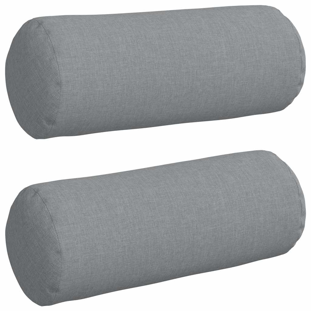 Perne Bolster 2 pcs Gri deschis Ø 15 x 40 cm țesătură GartenMobel Dekor