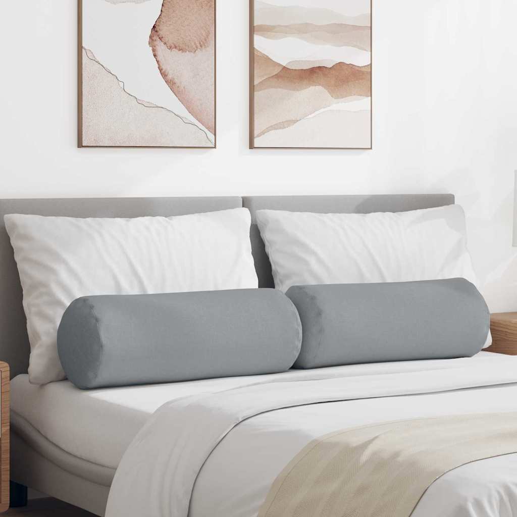 Perne Bolster 2 pcs Gri deschis Ø 25 x 70 cm țesătură GartenMobel Dekor