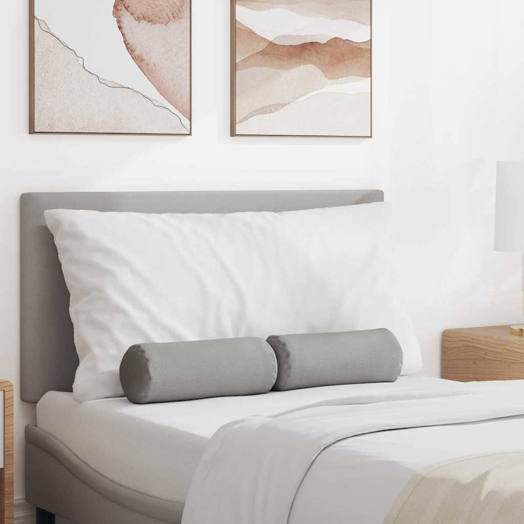 Perne Bolster 2 pcs Gri nori Ø 15 x 40 cm țesătură GartenMobel Dekor