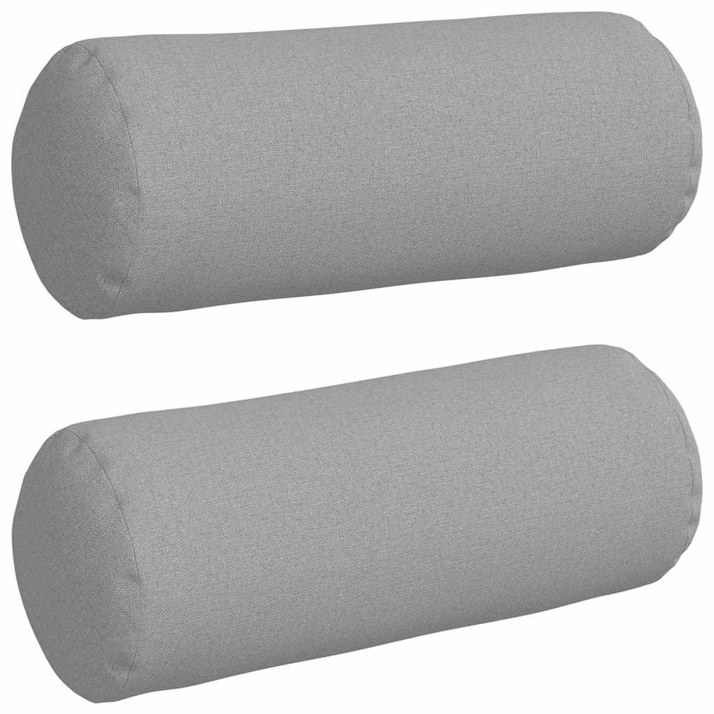 Perne Bolster 2 pcs Gri nori Ø 15 x 40 cm țesătură GartenMobel Dekor