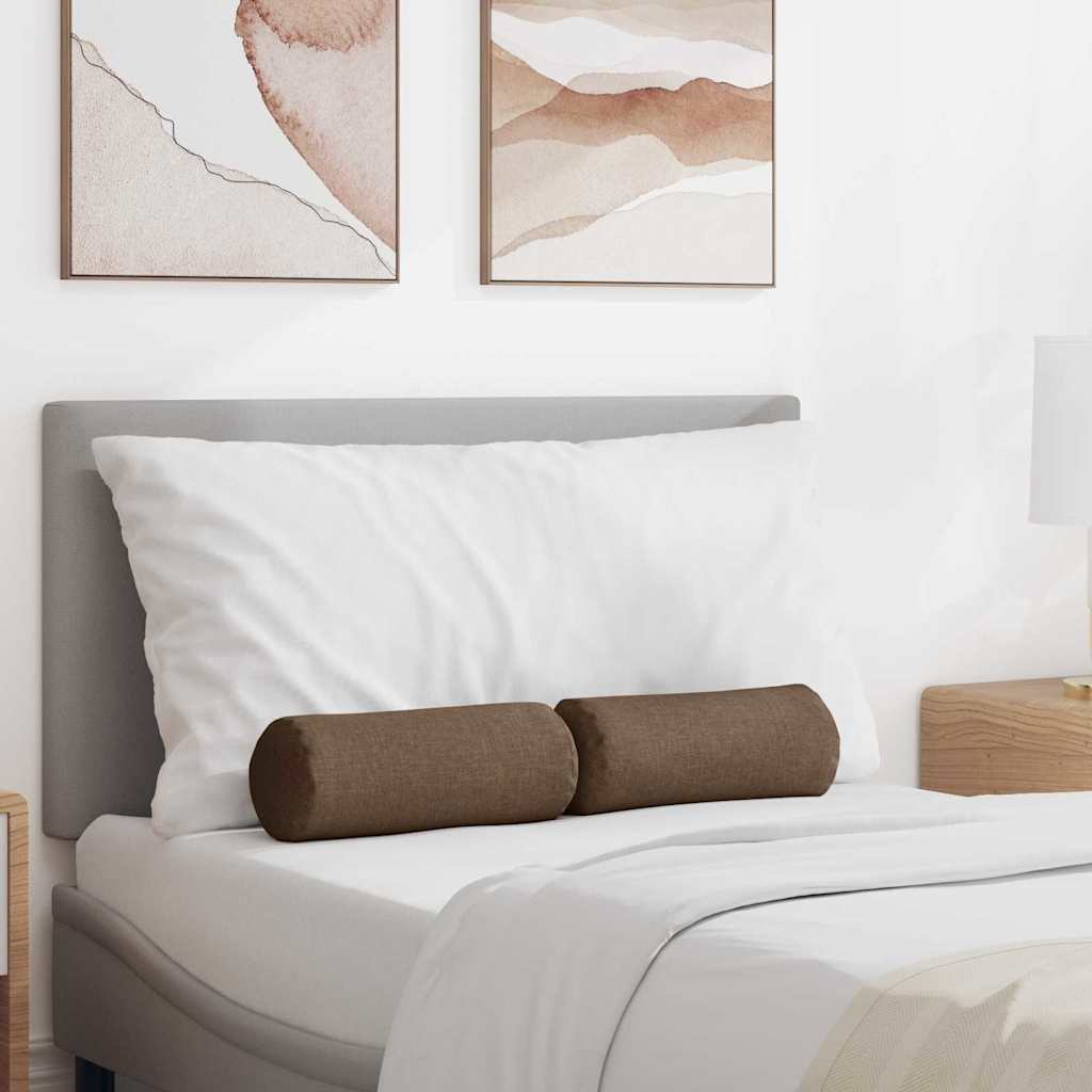 Perne Bolster 2 pcs Maro Ø 15 x 40 cm țesătură GartenMobel Dekor