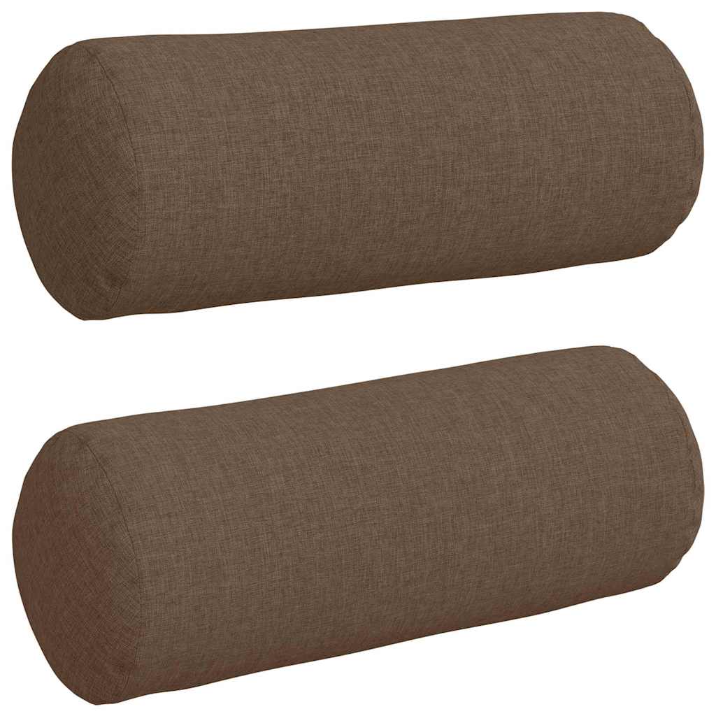 Perne Bolster 2 pcs Maro Ø 15 x 40 cm țesătură GartenMobel Dekor