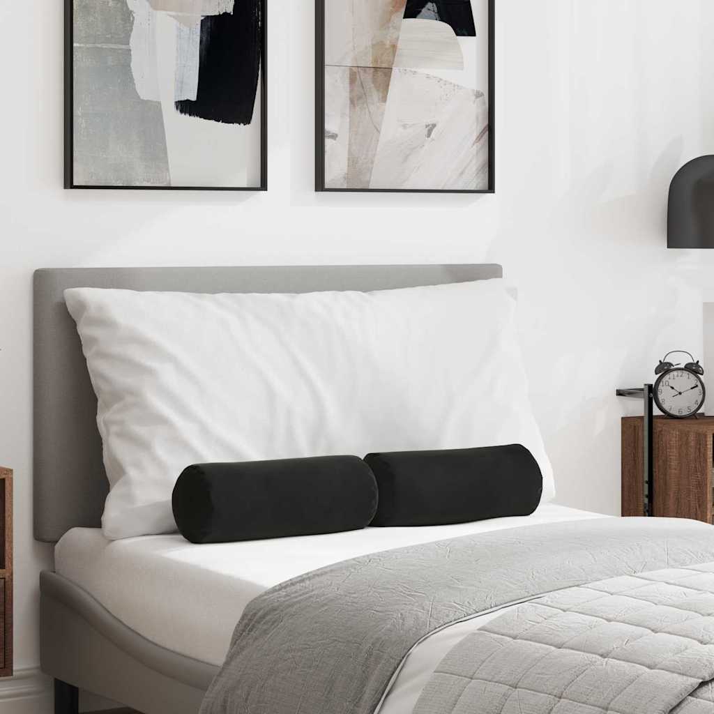 Perne Bolster 2 pcs Negru Ø 15 x 40 cm Țesătură din corduroy GartenMobel Dekor