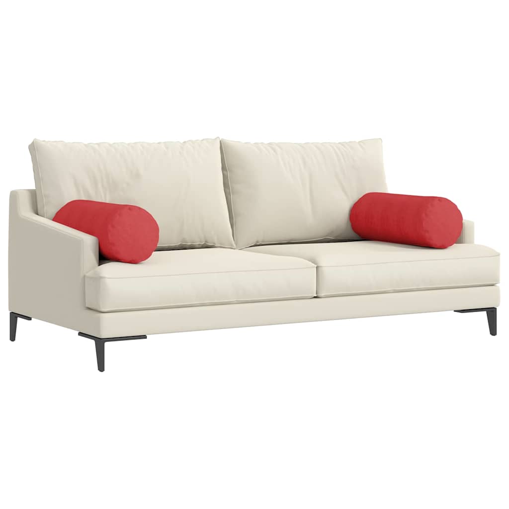 Perne Bolster 2 pcs Roșu Ø 25 x 70 cm țesătură GartenMobel Dekor