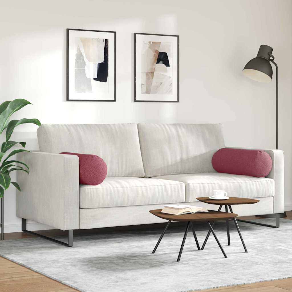 Perne Bolster 2 pcs Roșu Vin Ø 25 x 70 cm țesătură GartenMobel Dekor